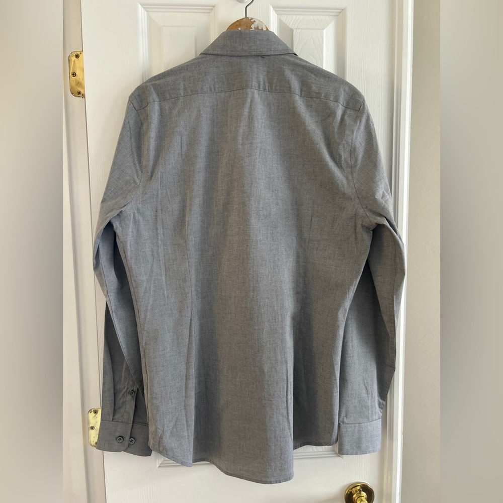 Express 1MX Extra Slim Fit Dress Shirt in Gray M (15-15.5) - Picture 10 of 10